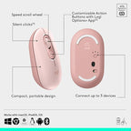 Logitech POP ICON Combo, Bluetooth Keyboard and Mouse Combo, Comfortable Typing, programmable Keys and Buttons, Quiet clicks, Easy-Switch up to 3 Devices - Rose