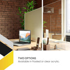 OBEX Acrylic Free Standing Screen, Divider for Desk Privacy Home & Office Partitions for Table Top Workstation, Portable Cubicle Panel for Work, 24" x 48", Frosted