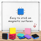 96 Pack Dry Erase Erasers, Mini Magnetic Dry Erase Eraser Bulk, Square Colorful White Board Dry Erasers, Ideal Chalkboard Cleansers, Perfect for Kids Classroom, Home and Office (1.97 x 1.97 Inch)