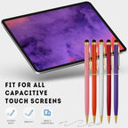15 Pack Stylus Pens for Touch Screens Stylus Pen Compatible with Phone Tablets Kindle and Black Ink Ballpoint Pens-2 in 1 Stylists pens for Touch Screens (Gold)