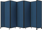 Versare Room Divider 360 Portable Wall Partition | Folding Panels | Large Freestanding Divider | Locking Wheels | Temporary Room Separator