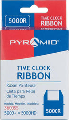 Pyramid Time Systems, Model 5000 Auto Totaling Time Clock, Handles up to 100 Employees, Made in USA, Black & 5000R Genuine Replacement Ribbon for 3550ss, 3600ss, 4000Pro, 5000, 5000HD Time Clocks