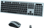 Wireless Keyboard and Mouse Combo, COVEVA 2.4GHz Wireless Keyboard Mouse with USB Receiver, Water-Dropping Keycaps, 104 Keys Full Size with Number Pad for PC Laptop Computer Desktop(Black Gray)