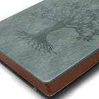 ZXHQ A5 360 Pages Lined Journaling Notebooks with Pen, Journals for Women Men, Tree of Life Design, Fine Inner Pocket - Grey