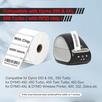 RGiNK for DYMO 550 Labels (30334 with RFID Chip) Multipurpose Barcode Labels (2-1/4" x 1-1/4"), Perforated, Compatible with DYMO Labelwriter 450 4XL 550&5XL 550 Turbo Printers [6 Rolls, 6000 Tags]