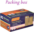 200 Pack #5 Kraft coin envelope 3.125 x 5.5 inches Kraft Envelopes Classic Small Parts Envelopes with Self Adhesive Gummed Flap for Coins Cash Credit Cards Seeds