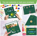 50 Pack 5x7 Envelopes - Self Seal for Invitations, Weddings, Photos & Greeting Cards (Dark Green)