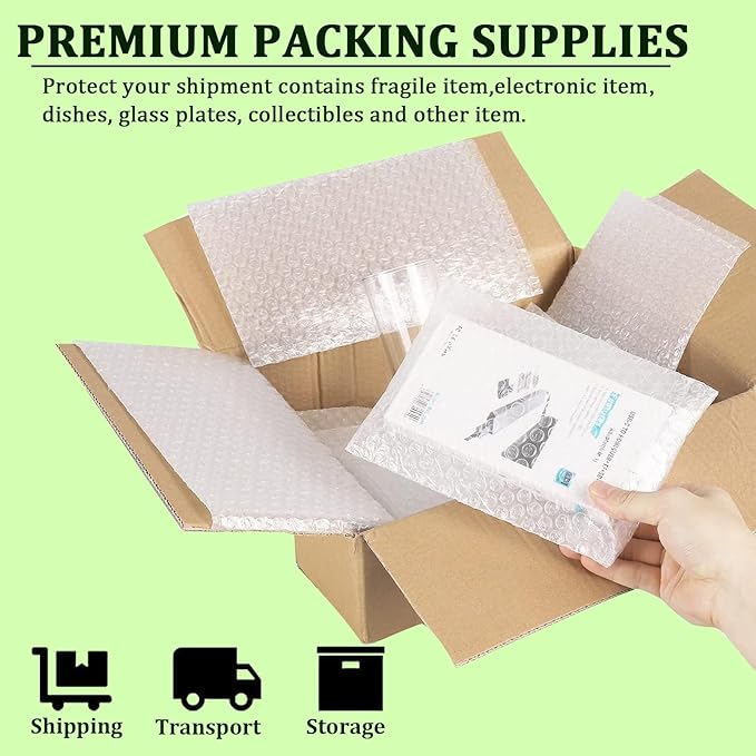 14 Pack Clear Bubble Out Bag Pouches,18x22 inch Large Bubble Bag for Extra Protection,Double Walled Shockproof Bubble Cushioning Wrap Bag Pouches for Storage,Shipping,Moving,Packing Supplies