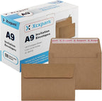 120 Qty A9 Invitation Envelopes 5.75x8.75, Self Seal 120GSM Brown Kraft Paper Envelopes for Invitations, Papers, Photos, Documents, Wedding, Baby Shower, Easy to Seal and Peel