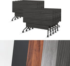 Conference Room Table, Folding Conference Tables,Thicken Grey Tabletop,Flip Top Wooden Seminar Meeting Room Table for Conference Room Offices (10, BlackWoodGrain, 70.8”)