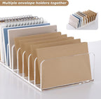 SANRUI Clear Desktop File Organizer, 5 Compartments Acrylic Office Document Sorter Mails Storage, Multifunction Letter Folder Racks Holders for Office,Home, School Desk Organization