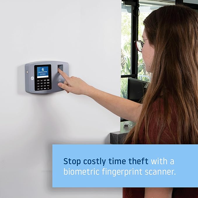 uAttend BN6000 Biometric Time Clock System for Small Business with Cloud-Based Employee Timecards