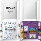 2 Pack Trifold Poster Board 48" X 36", IKAYAS Double Sided White Poster Boards, Science Fair Display Boards Posterboard Foamboard for Mounting, Prints,Art,Display,Projects Classroom Supplies