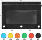 Shemira Pencil Pouch for 3 Ring Binder, 72 Pack Black Pencil Pouches Bulk, Pencil Pouch with Smooth Zipper, Zipper Pencil Pouches, 3 Ring Binder Pencil Pouch‘es, Clear Window Pencil Case Pouch