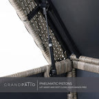 Grand patio 170 Gallon Deck Storage Box Deck Box Outdoor Storage Box Indoor Wicker Storage Bin Patio Storage Box for Patio Furniture Cushions Garden Tools Pool Accessories, Light Brown