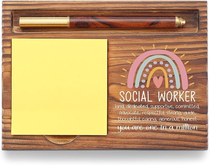Social Worker Gift Sticky Note Holder, Social Work Appreciation Week Gifts, School Social Worker Teacher Thank You Gifts, Social Worker Graduation Gift Self-Stick Note Pad Holders TZP57
