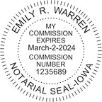 MaxMark Round Notary Pre-Inked Stamp for State of Iowa