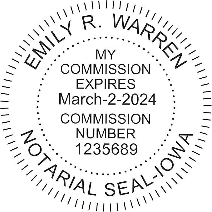 MaxMark Round Notary Pre-Inked Stamp for State of Iowa