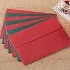 50 Pieces Christmas Envelopes Metallic Color Self Seal Envelopes for Greeting Cards, Invitations, Postcards (Christmas Green/Red, 5x7)