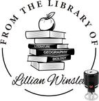 Custom Self-Inking Stamps | Personalized Book Stamp Gift for Book Lovers | 5 Ink Colors (Style03)