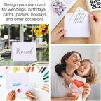 Joyberg Blank Cards and Envelopes 4x6, 30 Pack White Invitation Cardstock with 30 Pack Envelopes, Self-Seal Thank you Blank Greeting Cards and Envelopes, for All Occasions DIY, Print custom