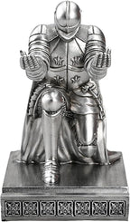 Windbreaker Soldier Knight Pen Holder Personalized Desk Accessory, Mobile Phone & Gaming Controller Holder, Device Stand Gift for Medieval Enthusiasts (Silver)