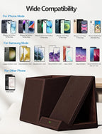 Desk Supplies Organizer, Multi-Functional Pencil Pen Holder with Wireless Charger, Desktop Stationery Organizer, Home Office Supply Storage Box Caddy (Brown)