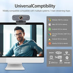 Angetube 1080P HD Webcam with Privacy Shutter Dual Noise-Cancelling Mic PC Camera Webcams, Wide 90° View, USB Plug & Play for Video Conferencing, Streaming, Zoom/Skype/YouTube for PC/Desktop/Laptop