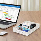 White Paper Tray Letter Size Tray Desk Organizer Holder A4 Plastic Paper Storage Stackable Letter Tray Paper Holder File Organizer for Office Supplies School Home Desk Accessories (White)