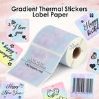 HuiJuKeJi 3 Rolls Thermal Square Label Paper,1.96 "x1.96 Gradient Label Maker Sticker for Phomemo M220/M200/M221/M110 Printer,Multi-Purpose Self-Adhesive Waterproof Labels for Barcode,DIY,Logo,Thanks