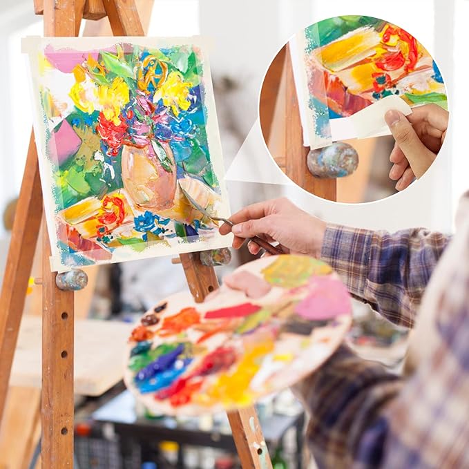 Masking Tape Bulk 10 Packs 0.75 Inch - Masking Tapes Artist Drafting Tapes White Beige, General Purpose for Craft, Art, Office, School, 3/4 Inch x 55 Yards x 10 Rolls