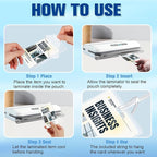 XUWAIDSGN 200 Pieces 5 Mil 2 1/2" x 4 1/4" Laminating Luggage Tags with Loops Thermal Lanyard Laminating Pouches Resealable for Work Permits Pass Cards Student ID Cards (200, 5 Mil)