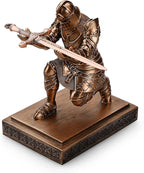 King's Guard Knight Pen Holder Pen Stand Desk Organizers and Accessories Resin Pencil Holder as Gift for Office and Home (Copper)