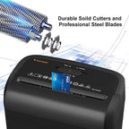 Bonsaii 6-Sheet Micro-Cut Paper Shredder, P-4 High-Security for Home & Small Office Use, Shreds Credit Cards/Staples/Clips, 3.4 Gallons Transparent Window Wastebasket, Black (C234-A)