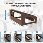 Ergonomic Foot Rest, 4 Adjustable Height Foot Stool,Footrest Under Desk， Soft Cushions, Foot Rest Office,Improving Posture, Promoting Blood Circulation（Espresso）