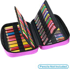 YOUSHARES 166 Slots Colored Pencil Case, 110 Slots Gel Pens fo Coloring Case Organizer, Handy Multilayer Color Pencil Holder for Glitter Gel Pens, Refills, Colored Pencils for Adults & Artist (Purple)
