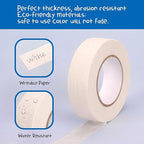White Masking Tape 8 Rolls, 0.7 Inch x 20 Yards, Premium Quality, Multi-Purpose, Painters Tape for Home, Office & DIY Projects