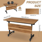 Conference Room Table with Flip-Top Design for Dynamic Meetings, Business Table Computer Desk with Heavy-Duty Frame,Foldable Seminar Meeting Tables for Home Office (2, C, 55.1IN)