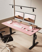 YSAGi Leather Desk Pad Protector, Office Desk Mat, Large Mouse Pad, Non-Slip PU Leather Desk Blotter, Laptop Desk Pad, Waterproof Desk Writing Pad for Office and Home (Light Pink, 47" x 17")