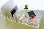 Acrylic Desk Organizer Drawer + Inbox with Letter Tray 12.6” x 10.6” x 5”, A4 Size, Clear