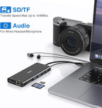 Dell HP USB C Docking Station - Dual/3 Monitor Triple Display, 2X HDMI 4K, DP, Ethernet, 6 USB, PD, SD/TF, Audio, Adapter 14 in 1 for Lenovo