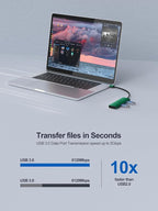 USB 3.0 Hub,4 Port USB Splitter Extender Portable Adapter Multiport Data Hub for Laptop,Xbox, Flash Drive,HDD,Console,Camera,Keyborad,Mouse Windows,Mac OS PC,Not Designed to Charge Devices-Green