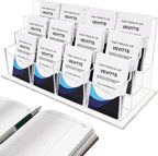 Vertical Business Card Holder, Acrylic Business Card Display, Clear Desktop Business Card Stand for Exhibition, Home & Office Clear 3 Tiers 12 Slots