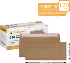 120 PCS #10 Brown Self Seal Kraft 4-1/8 x 9-1/2 inches Security Envelopes, Windowless Invisible Envelopes Super Strong Quick Seal Envelopes Security Tint Pattern Secure