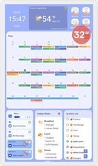 Digital Calendar+ 2: 32 Inch Wall Touch Screen Chore Chart Customize Dashboard Smart Electronic Calendar for Family Schedules Meal Planner Supports All Google Play Apps Wall Mount White
