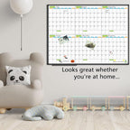 JILoffice Magnetic Dry Erase Calendar Whiteboard, 6 Months White Board Planner 48 X 36 Inch, Black Aluminum Frame Wall Mounted Board for Office Home and School