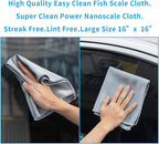 Streak Free Miracle Cleaning Cloths Easy Clean Nanoscale,Fish Scale Microfiber Window Mirror Glass Car Stainless Steel Cleaning,Lint Free Dish cloth Wine Glass Polishing Towel,Reusable,Pack 6,Pink