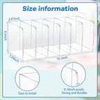 Suzile Clear Acrylic Magazine File Holder with Vertical Compartments Desk Organizer Book Rack for Desk Sorter Paper Folder Office Accessories(Clear,16.1 x 7.2 x 6.5 Inch)