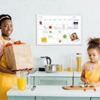 VUSIGN Magnetic Dry Erase Calendar White Board for Wall, 30"x20" Calendar Whiteboard, White Wood Style Frame, Includes 2 Magnets and 5 Markers