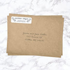 Modern Black and White Rolled Address Labels / 250 Personalized Return Address Labels/Designer Address Stickers in Elegant Plastic Dispenser